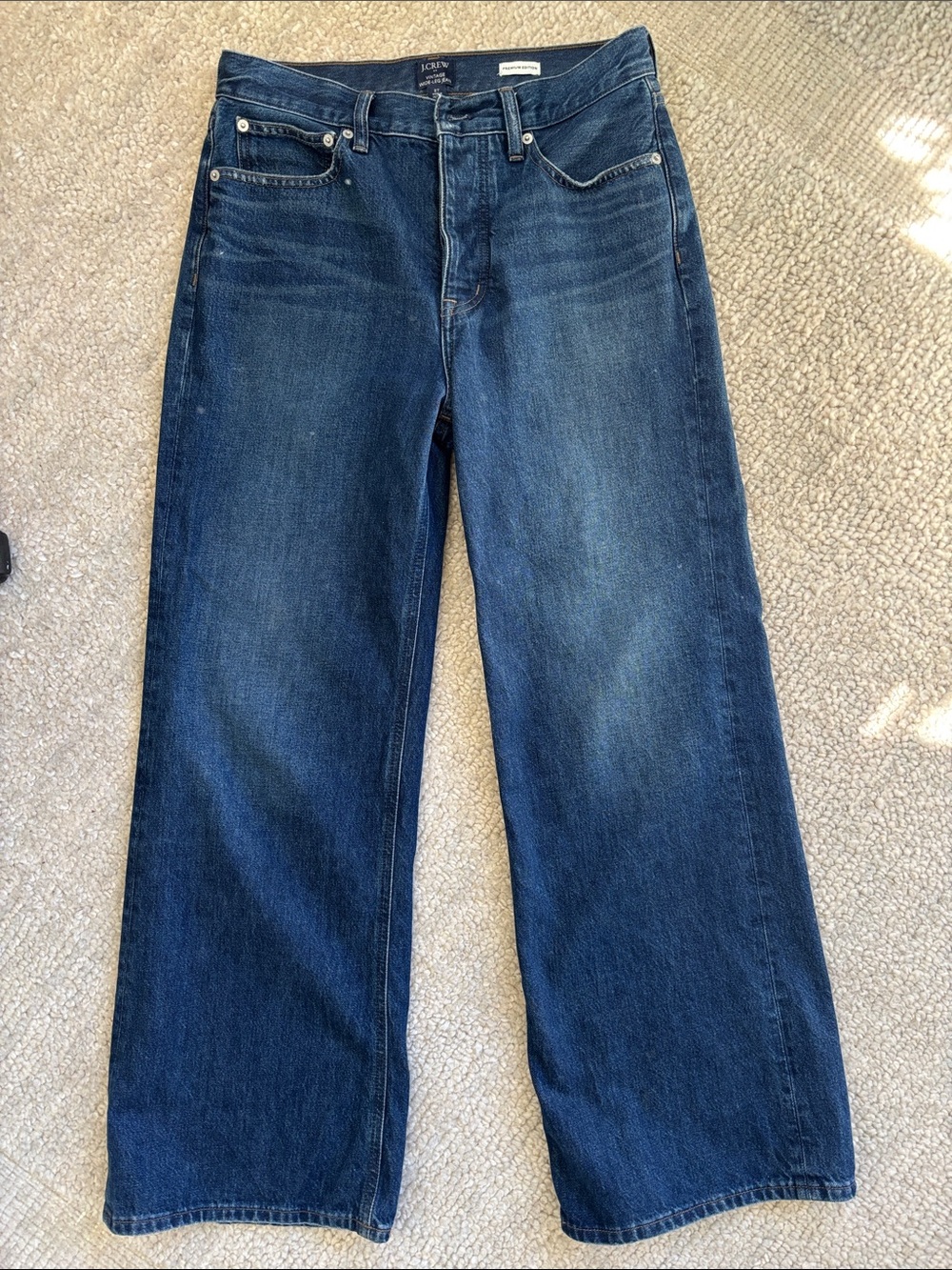 J. Crew Women's Wide-Leg Jeans in Dark Blue Wash 27